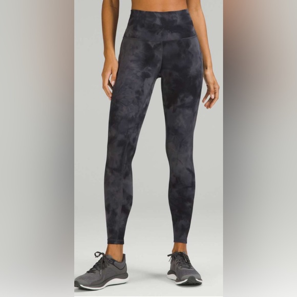 Like New✨Diamond Dye Lululemon Wunder Train Size 4 High-Rise 23" Graphite Grey - Picture 2 of 4